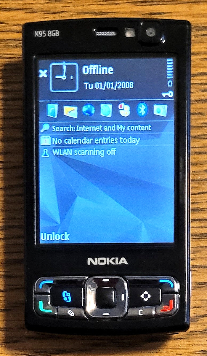 Nokia N95 - Black and Silver ( Unlocked ) Super Rare GSM