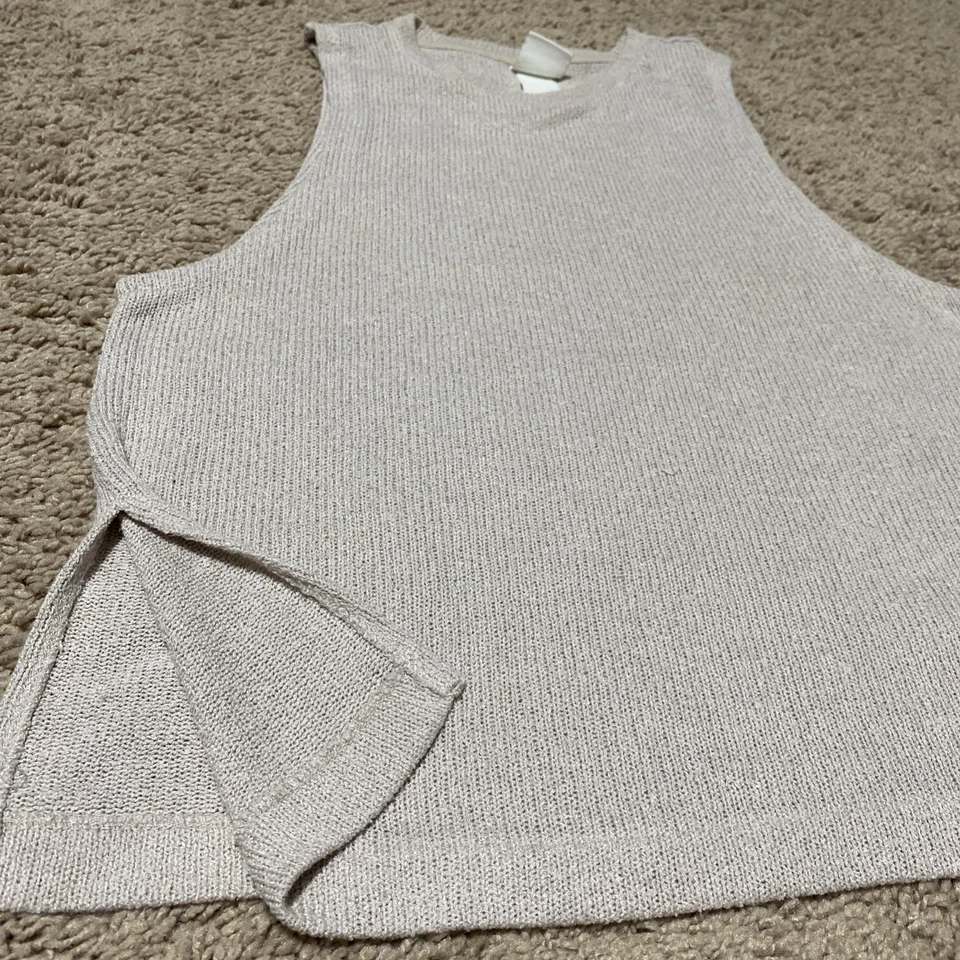 Camiseta sin mangas H&M para mujer talla XS beige tejida  Foto 4 de 4