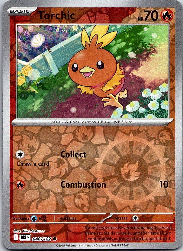Torchic - Destined Rivals (NM) Reverse Holo 40/182 Fire Basic