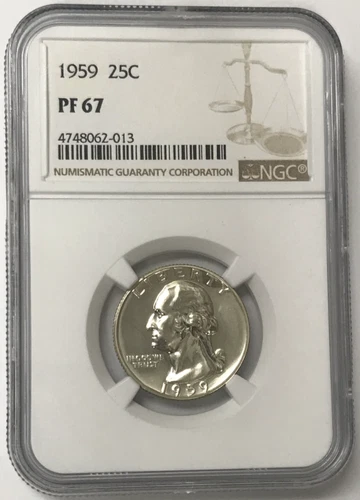1959 25C Proof Silver Washington Quarter Dollar - NGC PF67