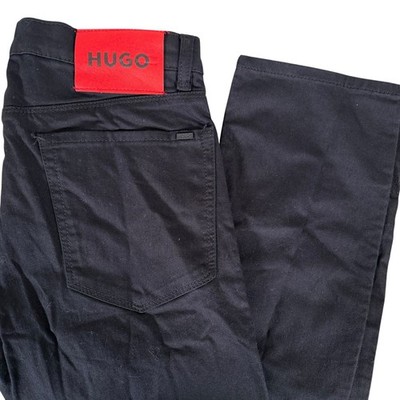 Hugo Boss 708 Slim Fit Jeans Mens 30x32 Black Stay Black Stretch Denim Dark $148