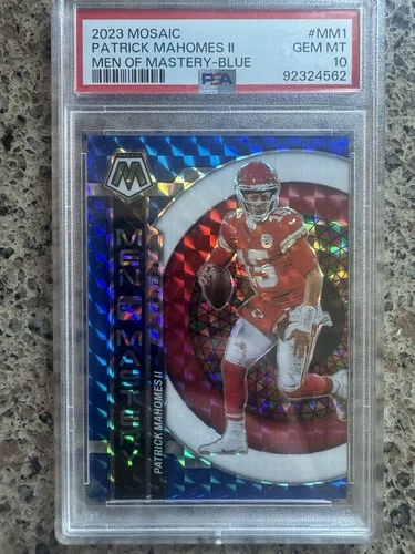 2023 Panini Mosaic Patrick Mahomes Men Of Mastery Blue /99 PSA 10