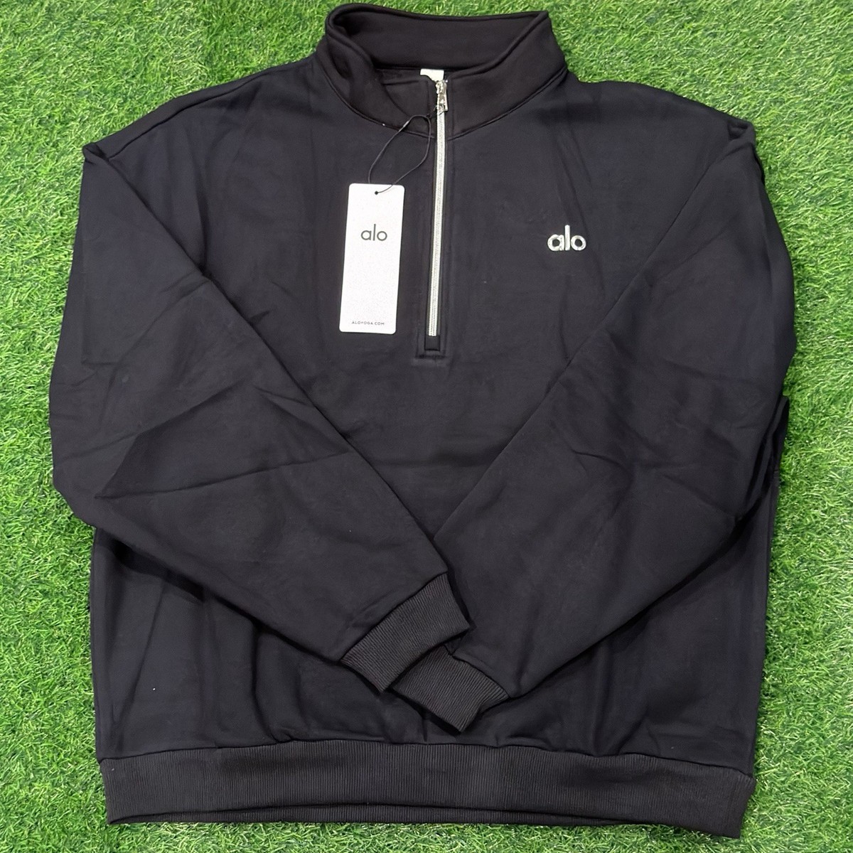 ALO Black 1/2 Zip Neck Pullover Sweatshirt Men's Long Sleeve M | eBay