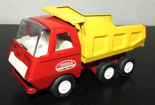 Vintage 1970's 4" TONKA Pressed Steel Dump Truck Yellow & Red Complete CLEAN!