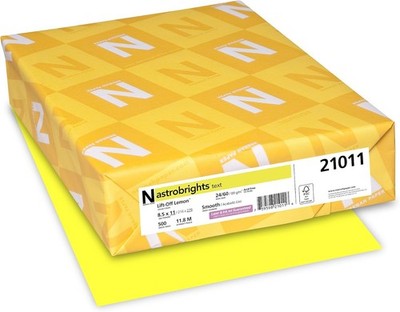Bright Color Paper, AstrobrightsÂ , Letter Paper Size, 24 Lb, FSC CertifiedÂ , .