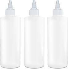 Twist Top Applicator Bottles, Squeeze 8 OZ, Empty Hair Coloring Plastic Bottles,