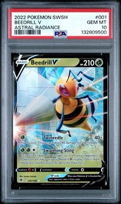 2022 Pokemon Astral Radiance #001 Beedrill V PSA 10 Card GEM MINT