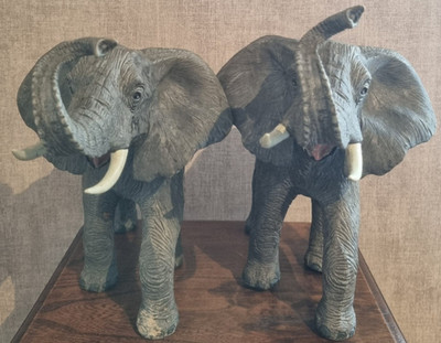 Konvolut 2 Elefant Figuren - Safari Ltd 1994 - Sammlung RAR - 35cm