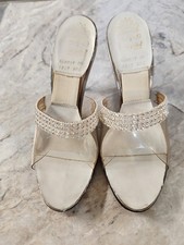 Vintage 1950s Clear Lucite Rhinestone Heels Size 7