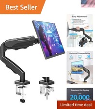 Single Monitor Desk Mount Holds Screen up to 32 inch, Height Adjustable Monit...