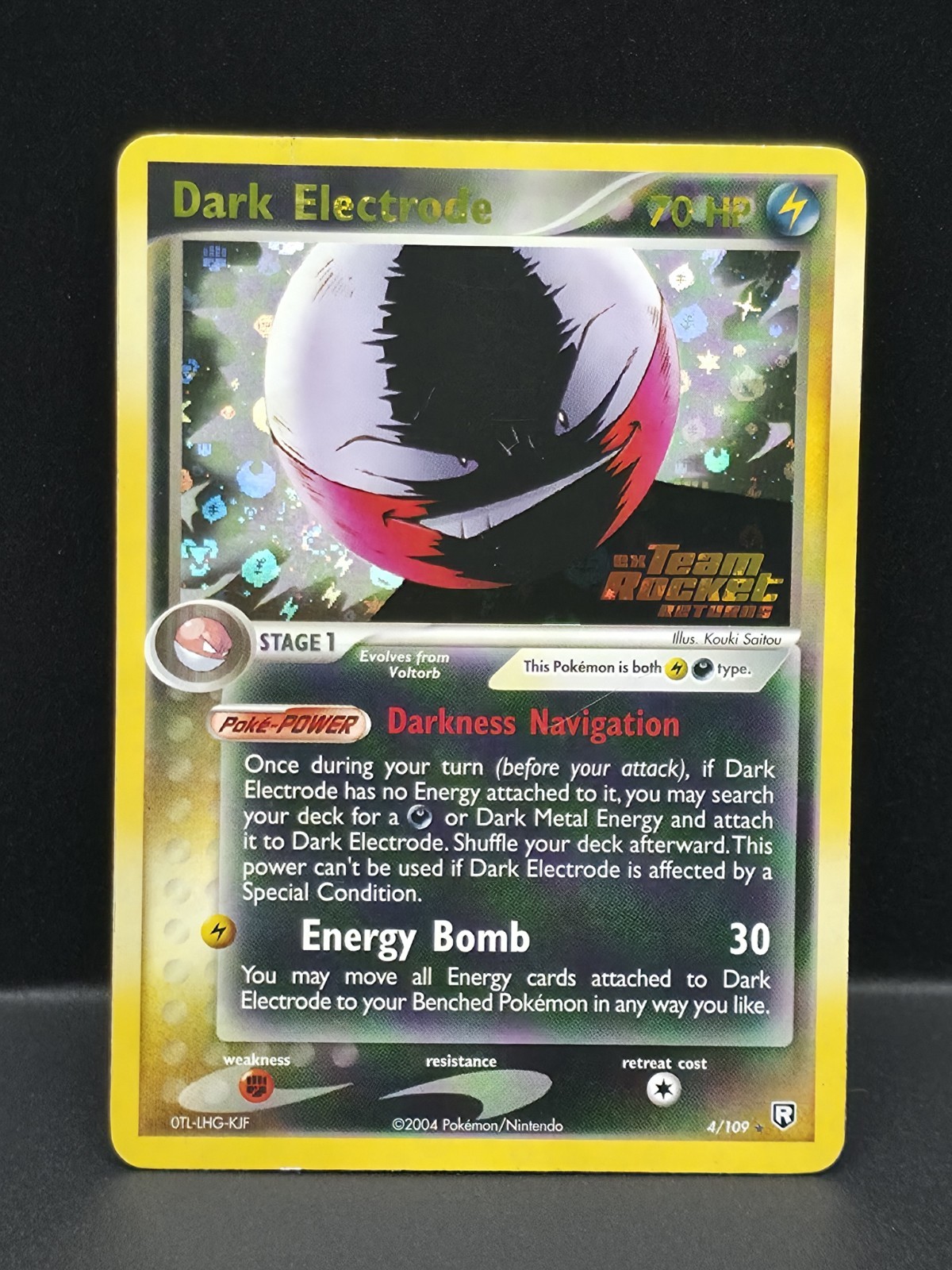 Dark Electrode Reverse Holo 4/109 Team Rockets Returns Stamp Pokemon Card