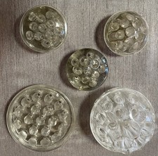 VINTAGE, Lot of 5 Heavy Clear Glass Frogs Floral Arrangements, Various Sizes