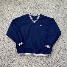 Vintage Nike Windbreaker Jacket Size XXL 90s Blue Swoosh Pullover White Tag