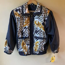 Vintage East West Animal Print Windbreaker Jacket Women Sz Small Fullzip NWT