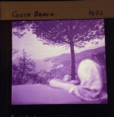 Vintage Magic Lantern Slide, COSTA BRAVA, SPANIEN. 1953.