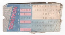 The Who 7/27/89 Raleigh NC Carter Finley Stadium Ticket Stub!