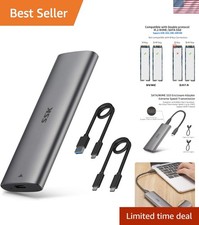 NVMe SATA SSD Enclosure, M.2 to USB Adapter Reader USB-C 3.2 Gen 2 For NVMe...