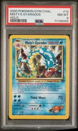 Pokemon Misty's Gyarados Gym Challenge Unlimited Holo Rare #13 PSA 8