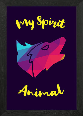 Geist Tier Wolf 4 gerahmte Wandbilder Poster Leinwanddruck Bild