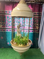 Rare Vintage Tom Sawyer And Becky Oil Lamp.  "Swinging In The Rain”. 40" Tall