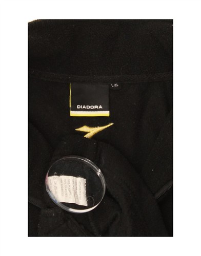 DIADORA Mens Fleece Jacket UK 40 Large Black Colourblock Polyester AG03 - Picture 5 of 5