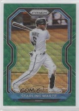 2021 Panini Prizm Tier II Green Wave Prizm Starling Marte #123 0n7a