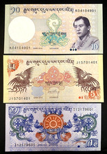 Bhutan 1,5,10 Ngultrum 2015-2019 Banknote Set World Paper Money UNC Currency