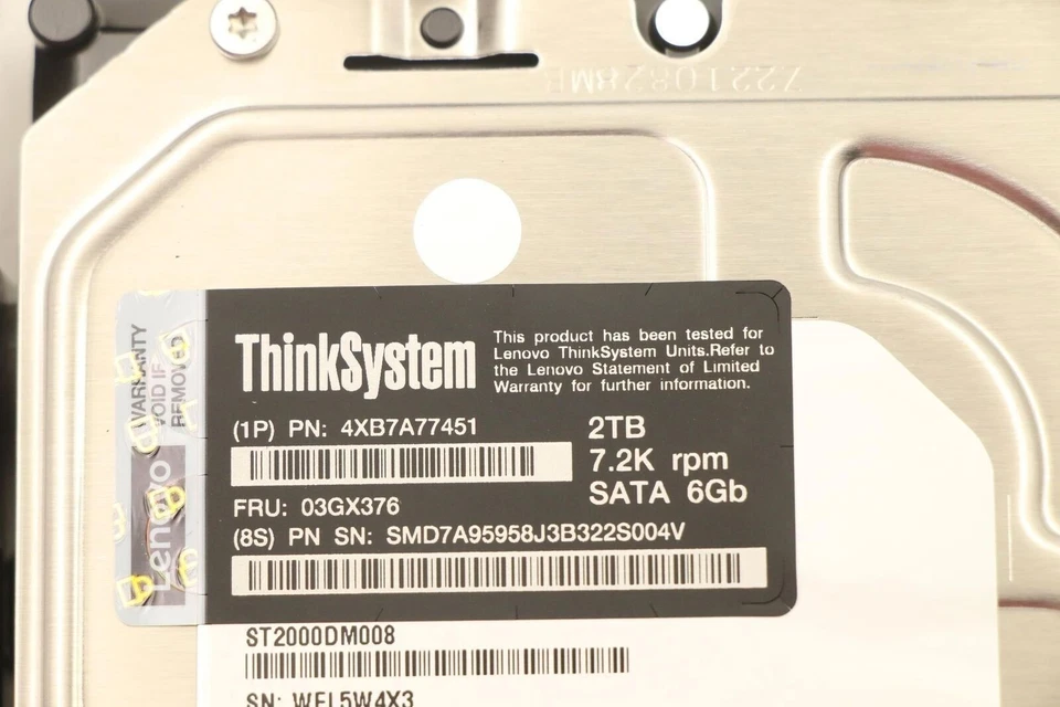 LENOVO 2TB 03GX376 ThinkSystem 4XB7A44751 7.2K SATA 6Gbps 3.5" LFF HDD Hard Disk - Image 2 of 4