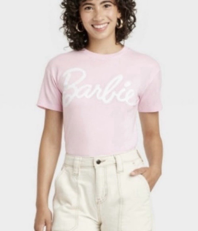 Women's Barbie Logo Classic Short Sleeve Graphic T-Shirt - Pink Size XS
