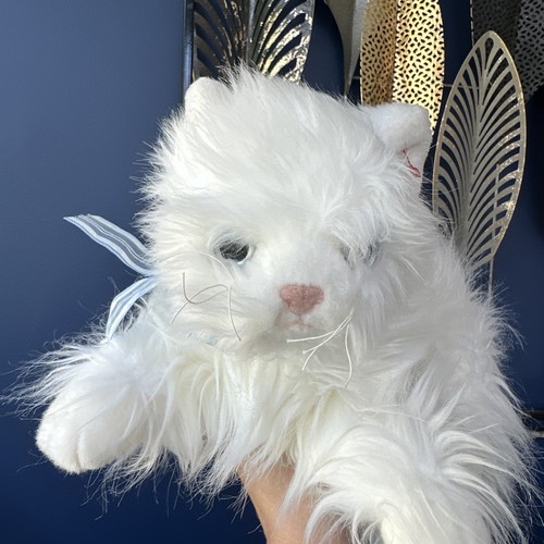 Ty Classic “Sugar” White Persian Cat Blue Bow Long Haired Soft Plush Toy 2002 - Picture 2 of 14