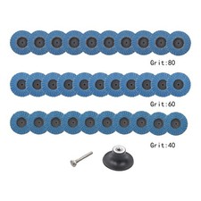 30 Pack 2 Inch Mixed Flap Discs Roll Lock Sanding Grinding Wheels 40/60/80 Grit