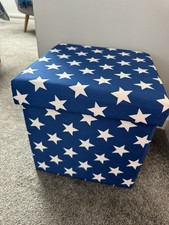 Star Cube Storage Box Boys Kids Bedroom Playroom Toy Cushioned Lid