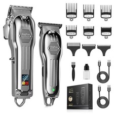 Professional Hair Clippers for Men - Cordless Clippers  Trimmers Set with LC...