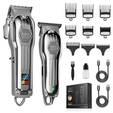 Professional Hair Clippers for Men - Cordless Clippers & Trimmers Set with LC...