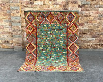 Hand Knotted Wool Kilim Dhurrie Rug Color Multicolor Handmade Design Carpet Rug