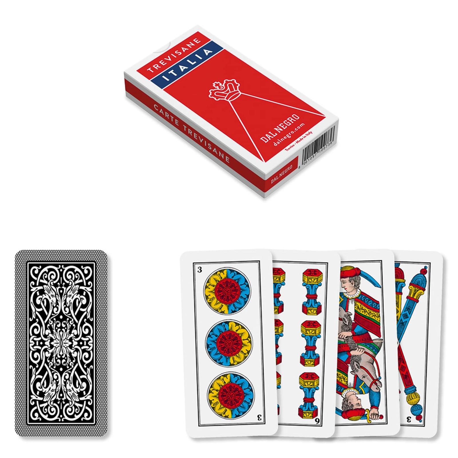 Dal 10073 - Trevisane Italia Regional Playing Cards Red Case 2090₽