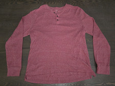 APT.9 Men's Henley Long Sleeve Shirt Size L Cotton/Poly Blend Red