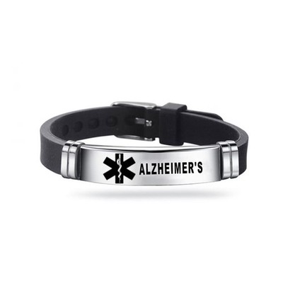 Alzheimer medizinischer Alarm verstellbares Armband Edelstahl graviert Demenz