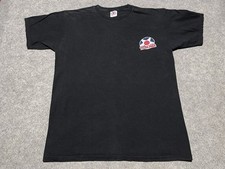 TRACKER Skater TRUCKS Skateboard Black Made in USA 2 sided VINTAGE Shirt MEDIUM