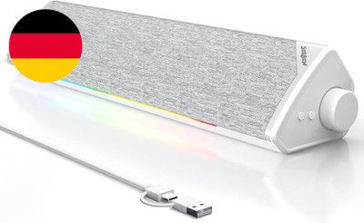 SOULION R60 LED Soundbar USB Bluetooth 5.3 Weiß Lautsprecher Für PC, Laptop, Mon
