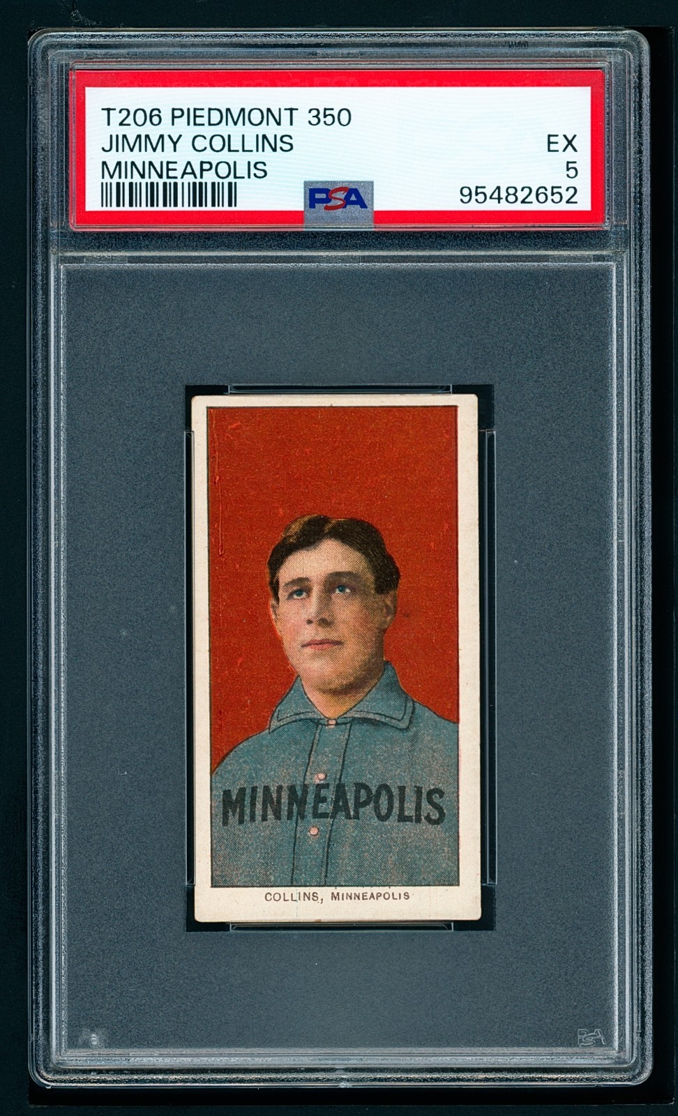 1909-11 T206 Piedmont Portrait Jimmy Collins (HOF) Fresher Grade Pristine PSA 5