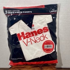 Vintage 1988 Hanes V-Neck T-Shirts 3 Pack READ - Slightly Imperfect Size Large