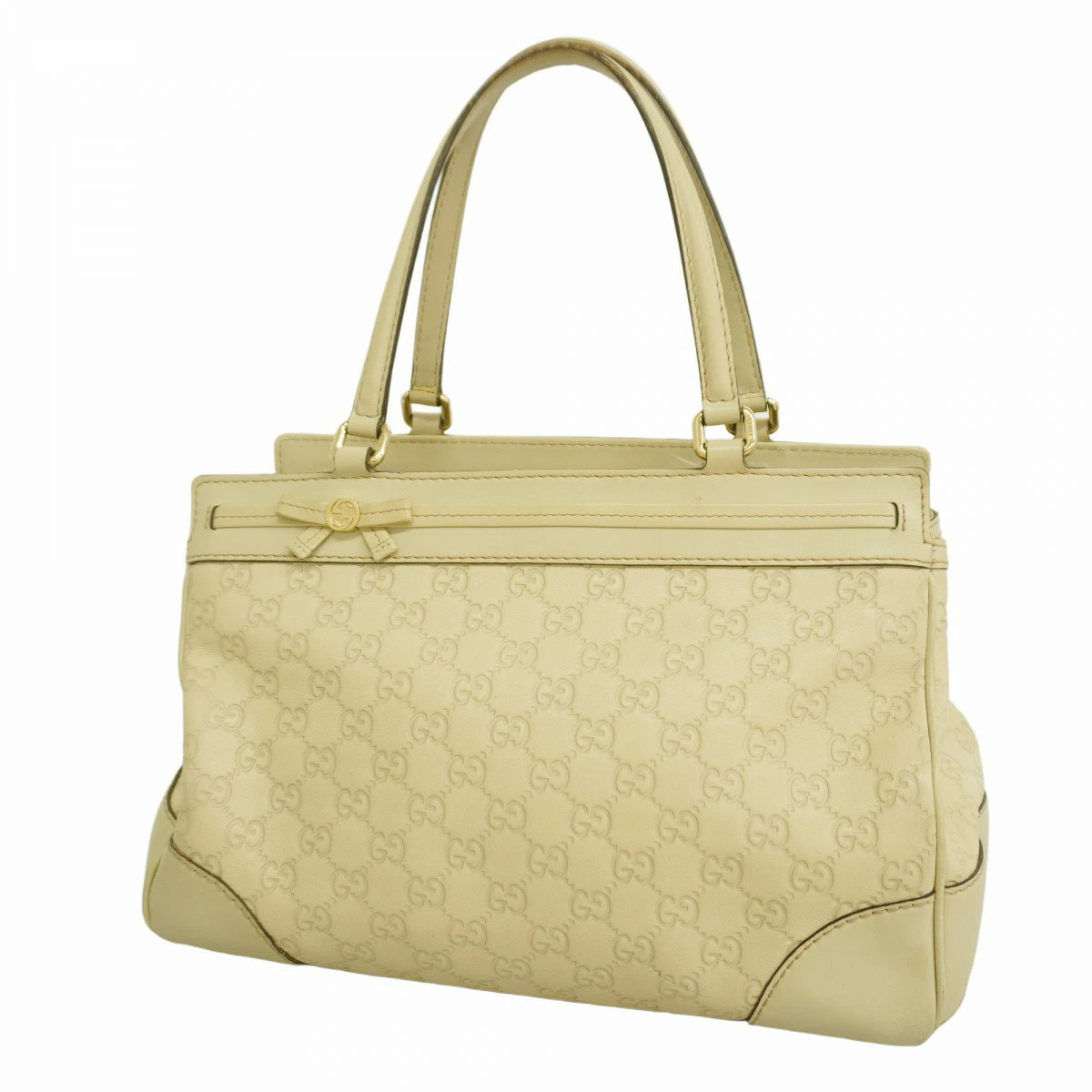 Gucci Guccissima Leather Bag Ivory Champagne Gold Hardware