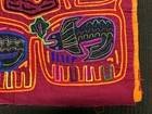 Vintage Kuna Mola Hand Stitched Textile Panel Panama Guna Folk Art Pelicans Fish — photo 8