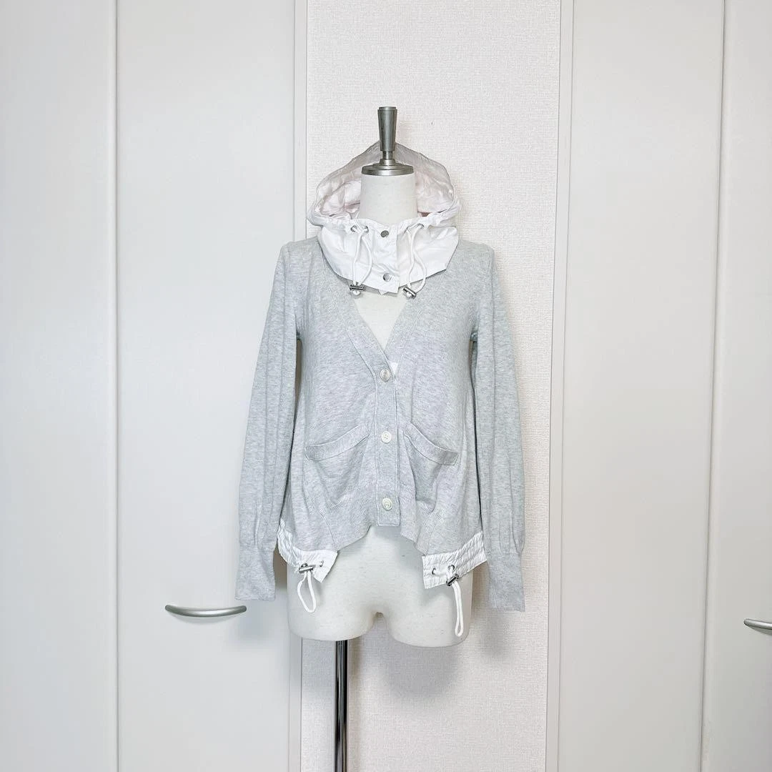 Sacai Felpa con Cappuccio Cardigan Cashmere
