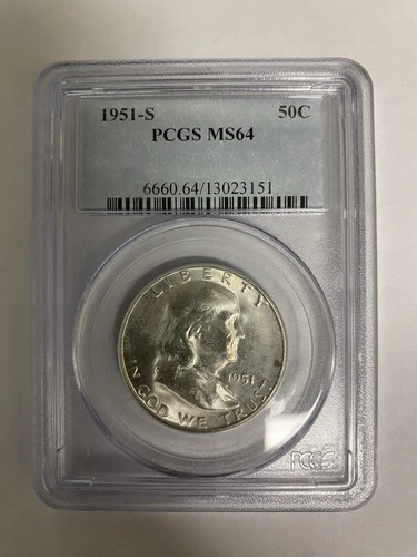 1951-s Franklin Half Dollar PCGS MS-64