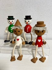 Wooden Doll with String Limbs, Set of 4