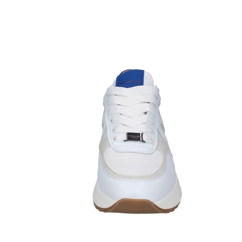 Scarpe uomo ALEXANDER SMITH 44 EU sneakers bianco pelle blu tessuto EX527-44 - Photo 4 sur 5
