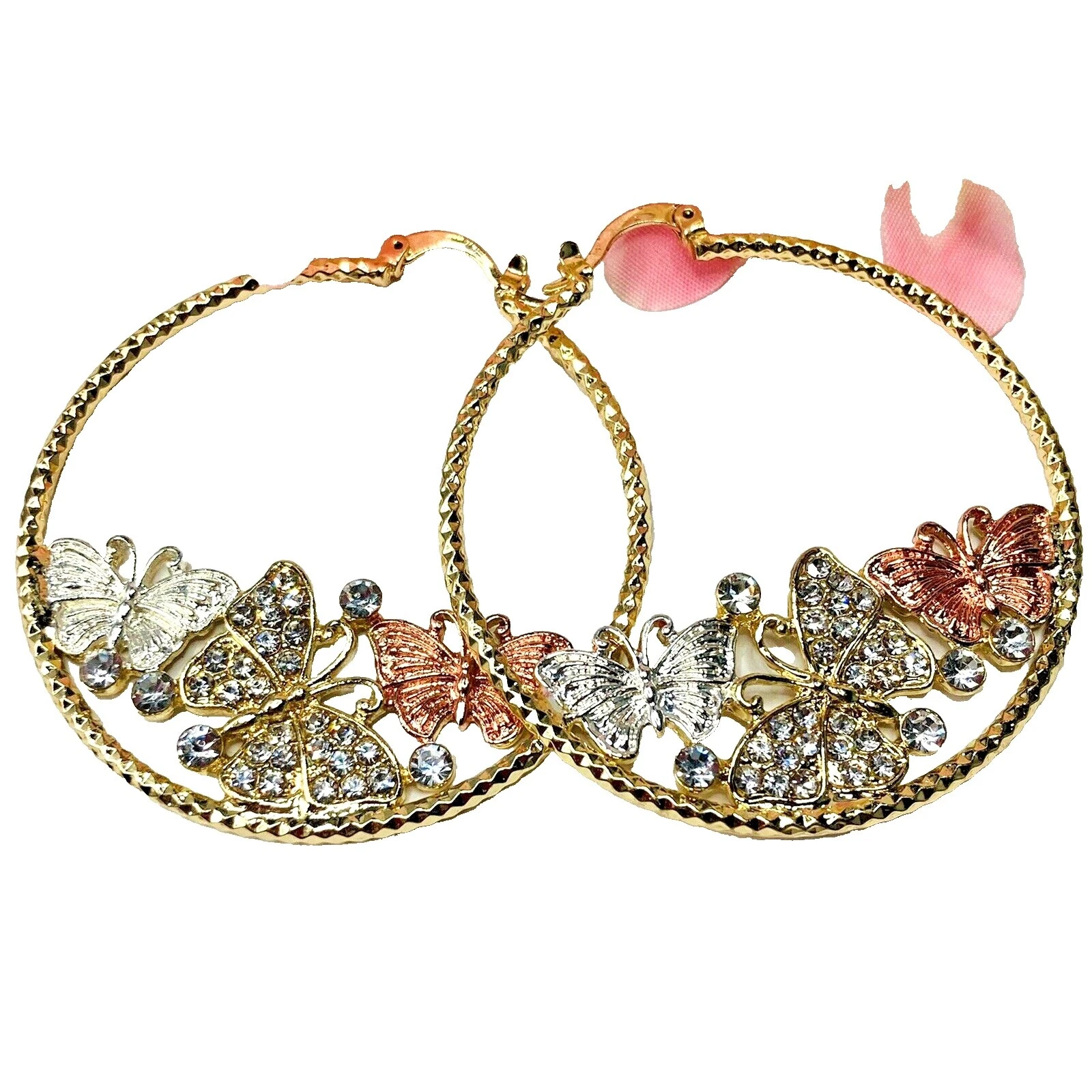 Hoop Multi-Tone Gold Beauty Fashion Earrings