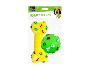 green squeaky dog bone